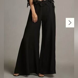 Anthropologie Palazzo Linen pants black size 10 Tall NWT